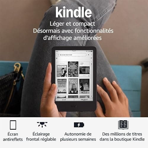 Amazon Kindle (Nouvelle génération) - Le plus léger et compact, avec écran antireflets, changements de page plus rapides et éclairage avant réglable - 16 Go - Sans publicités - Noir thumbnail 7