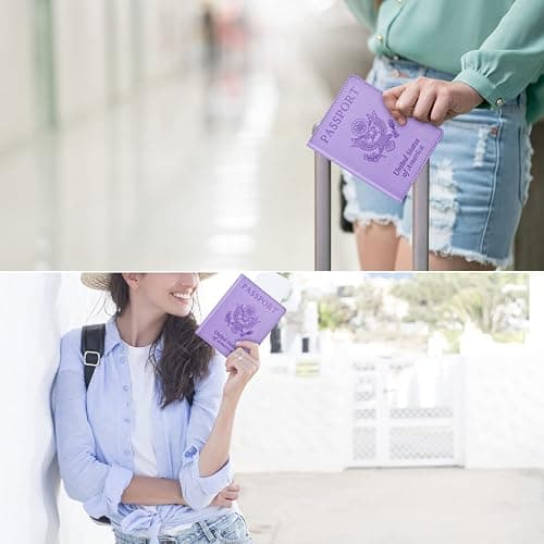 Eoehro Passport Holder for Travel Essentials, Passport Wallet Cover Case for Travel Must Haves Accessories, Passport Book Holders for Women and Men thumbnail 5