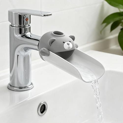 Skyroku Faucet Extender for Toddlers, Sink Extenders with Temperature Sensitive for Kids Hand Washing Sink Faucet Extension,Suitable for Bathroom Sink, Kitchen,Bathtub (Grey) thumbnail 3