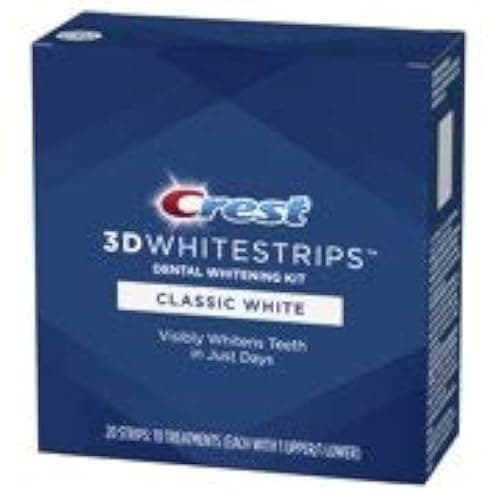 Crest 3D Whitestrips Classic White Teeth Whitening Kit, 10 Treatments 20 Strips - Image 1