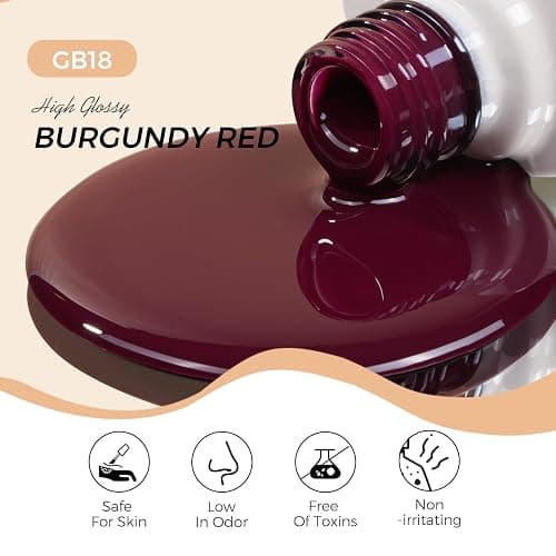 TOMICCA Vernis Semi Permanent, Rouge Cerise Vernis Gel UV Semi Permanent, Soak Off Vernis Gel UV LED Gel Cadeau Pour Salon de Manucure DIY Home, 8ML thumbnail 2