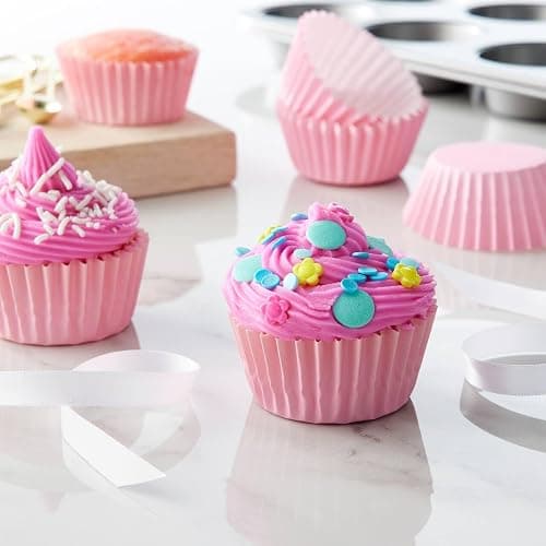 Caperci Grease-Resistant Standard Pink Cupcake Liners 150 Counts - Heavy Duty Paper Muffin Baking Cups, Odorless, No Muffin Pan Needed, Easily Peels (Pink) thumbnail 2