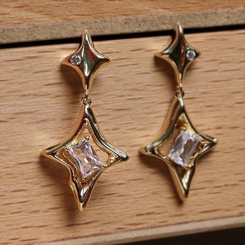 Sonateomber Star Drop Dangle Earrings for Women Trendy Unique Sparkly Rhinestone Stud Fashion Jewelry Gift thumbnail 5