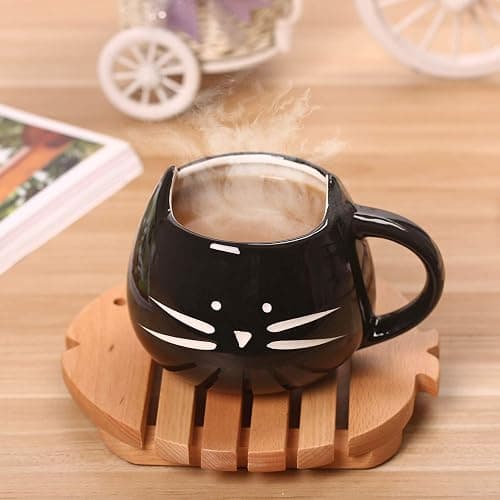 BUYNEED Funny Cute Ceramic Animal Cat Coffee Mug 12 oz Cat Lovers Kitty Tea Mugs Gifts for Women Girls Kids thumbnail 4