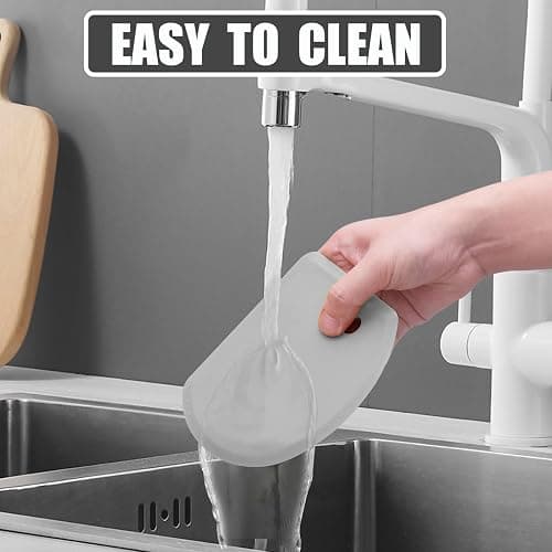 Sapid Flexible Curved Edge Silicone Bowl Scraper(5.98"x4.3"), Food Grade Dough Scraper for Baking Sourdough Bread, Cake, Multipurpose Kitchen Dish Scrapers, Easy to Clean (1, Gray) thumbnail 7