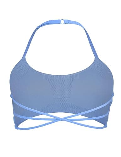 YEOREO Women's Sports Bra Halter Workout Sports Bra Strappy Criss Cross Back Bra Removable Padded Yoga Crop Top thumbnail 5
