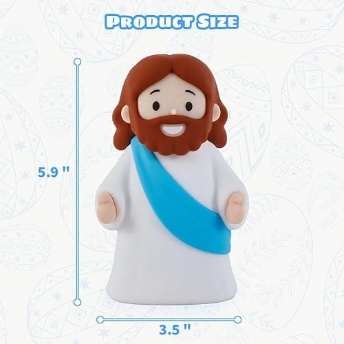 magical JD Little Jesus Night Light, Mini Silicone Jesus Lamp, Dimmable Rechargeable Touch Bedside Lamp for Nursery & Kids, Ideal Religious Gift for Christmas, Easter and Baptism (Blue) thumbnail 7