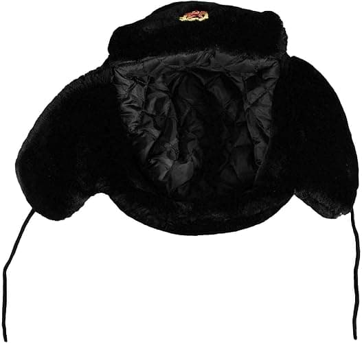 Loxdonz Ushanka Russian Military Hat with Ear Flaps and Soviet Badge, Trapper Ski Hat for Winter thumbnail 4