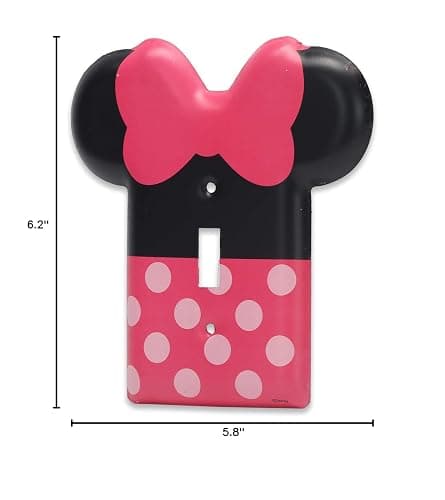 Disney Minnie Mouse Metal Light Switch Plate - Minnie Mouse Switch Plate Decoration for Kids' Bedroom, Play Room or Movie Room thumbnail 2