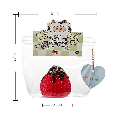 QCROAD SQUISHY Handmade Big taba Strawberry Squishy Silicone Fidget Stress Relief Squeeze Toys for Kids & Adults(Red Strawberry Sauce) thumbnail 2