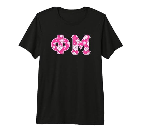 Phi Mu Sorority, Phi Mu Greek Letter Daisy Floral Premium Tri-blend T-Shirt - Image 1