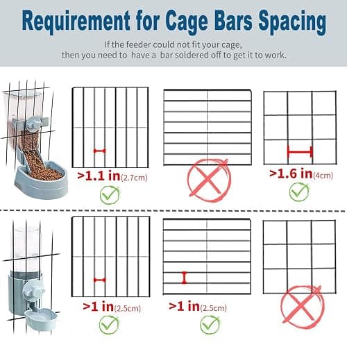 Oncpcare Rabbit Food Dispenser Water Bottle, Small Animal Bowls for Cage, Hanging Automatic Small Pet Water Bowl for Bunny Guinea Pig Ferret thumbnail 2