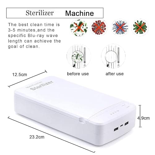 Nail Tool Sterilizer with Blue Light,LXIANGN Portable USB Sterilizating Box for Manicure Salon,Tweezers,Tattoo,Scissors,Jewelry,Phone, Watch,Keys thumbnail 3