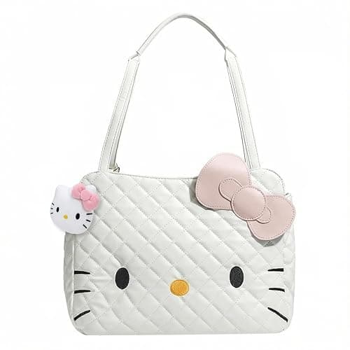 Cute Kitty Backpack Bag Cartoon Crossbody Bag with Plush Charm, Leather Shoulder with Adjustable Shoulder Strap for Women, Gift for Her - Image 1