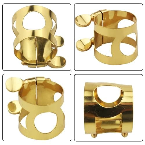 Alto Sax Mouthpiece Ligature Double Screws Saxophone Gold Ligature Fastener thumbnail 6