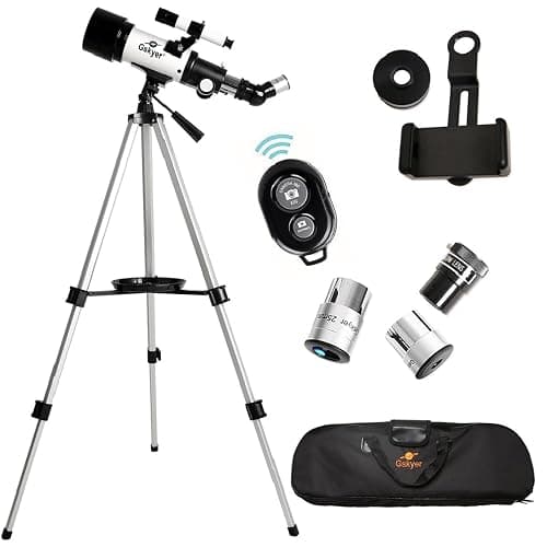 Gskyer Telescope, 70mm Aperture 400mm AZ Mount Astronomical Refracting Telescope for Kids Beginners - Travel Telescope with Carry Bag, Phone Adapter and Wireless Remote. thumbnail 2