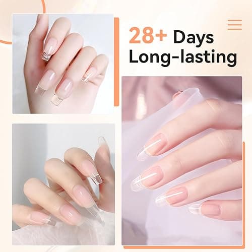 JEWHITENY 2PCS 25g Poly Nail Gel Clear Poly Gel Builder Natural Looking And Long Lasting,Trendy Nail Art Design Salon Professional Technician Tool for Beginner Need U V Lamp Curing thumbnail 7