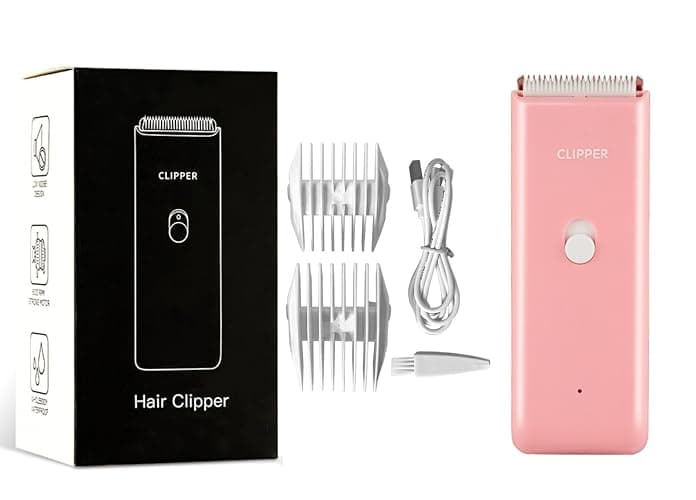 Tileon Dog Clippers,Quiet Washable USB Rechargeable Cordless Dog Grooming Kit,Electric Pets Hair Trimmers Shaver Shears for Dogs and Cats Pink - Image 1