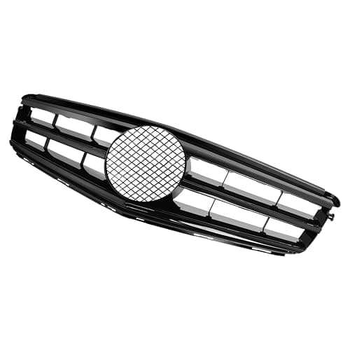 C Class C300 Grill with Emblem Front Grille for Mercedes Benz C250 C300 C350 2008 2009 2010 2011 2012 2013 2014, NOT Fit for C63 AMG Style Gloss Black thumbnail 4