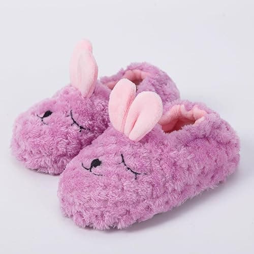 Csfry Baby Girl's Premium Soft Plush Slippers Cartoon Warm Winter House Shoes thumbnail 3