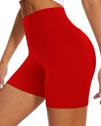 DHSO High Waisted Biker Shorts for Women-5" Tummy Control Fitness Athletic Workout Running Yoga Gym Shorts - Image 1