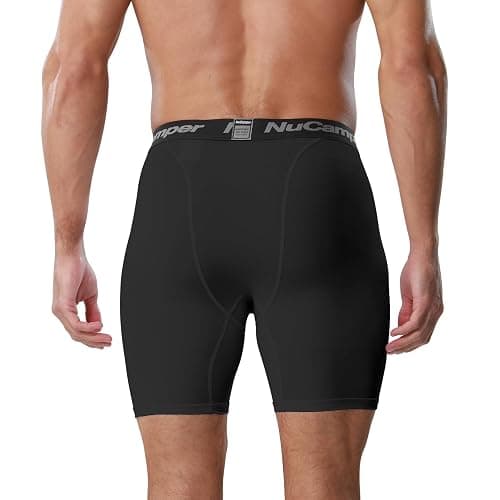 NuCamper Men’s Compression Shorts Spandex Athletic Underwear Performance Gym Boxer Briefs Cool Dry Active Baselayer thumbnail 4