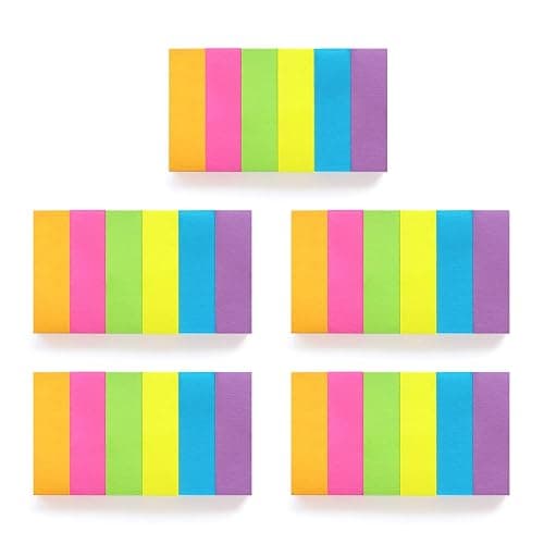 30 Pads 0.6x2 Inch Sticky Notes Flags Tabs Page Markers 6 Bright Color Sticky Index Tabs Page Flags 80 Sheet/Pad thumbnail 5