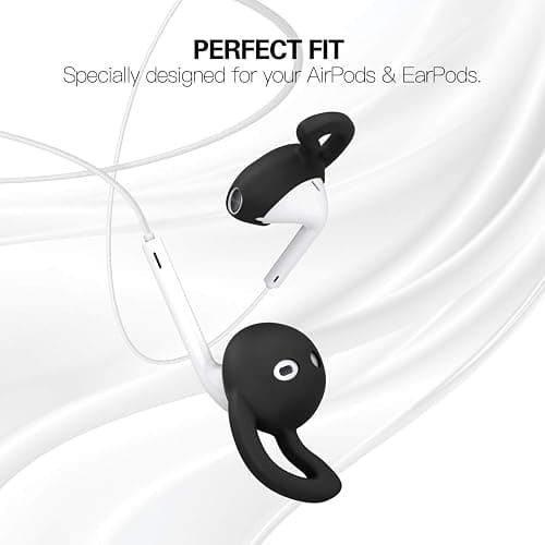 OneCut 5 Pairs Silicone Ear Tips Compatible for AirPods 1&2 - Soft Anti-Slip Sport Earbud Tips, Anti-Drop Ear Hook Gel Headphones Earphones Protective Accessories (Clear) thumbnail 5