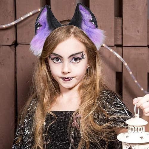 Faux Wolf Ears Headwear Faux Fur Headbands Headdress Halloween Animal Cosplay Costume Accessories for Women thumbnail 9