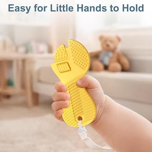 Baby Tool Teether Set, 4 Pack Silicone Textured Teething Toys for Boys 3–12 Months, Wrench Screwdriver Hammer Axe Chew Toys for Teething Relief, Newborn Infant & Toddler Baby Stuff thumbnail 5