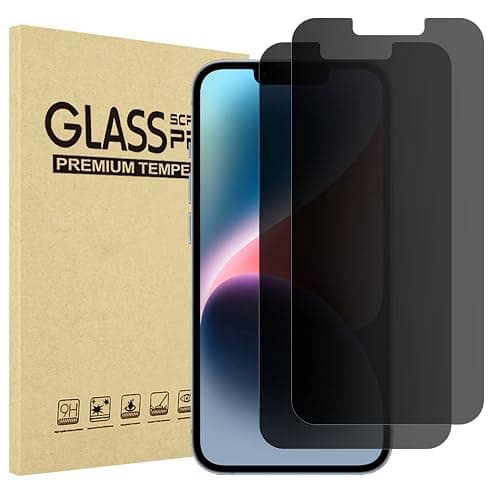 ProCase 2 Pack Privacy Screen Protector for iPhone 16e / 14/13 / 13 Pro 6.1", Tempered Glass Film Guard for iPhone 2025 2022 2021 6.1 Inch - Image 1