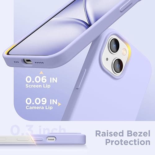 GolbinBox Magnetic for iPhone 13 Case & iPhone 14 Case, Compatible with MagSafe, [Soft Anti-Scratch Microfiber Lining], Slim Liquid Silicone Shockproof Protective Phone Case 6.1 inch, Lilac thumbnail 7