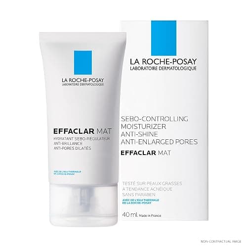 La Roche-Posay FACE MOISTURIZER, Effaclar Mat Mattifying Balancing Zinc for Oily or Acne prone Skin with Glycerin, Salicylic Acid. Anti Shine, Anti-Enlarged pores. Paraben-Free, Travel Size, 40ml - Image 1