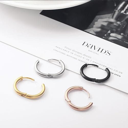 316L Surgical Stainless Steel Huggie Hoop Earrings 6mm 8mm 10mm 11mm 12mm 14mm Hypoallergenic Earrings Hoop Cartilage Helix Lobes Hinged Sleeper Earrings For Men Women thumbnail 8