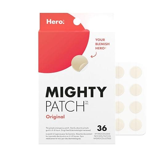Mighty Patch Original from Hero Cosmetics - Medical-grade Hydrocolloid Pimple Patch, Nightime blemish patch, wake up to clearer looking skin, suitable for sensitive skin (36 Count) - Image 1