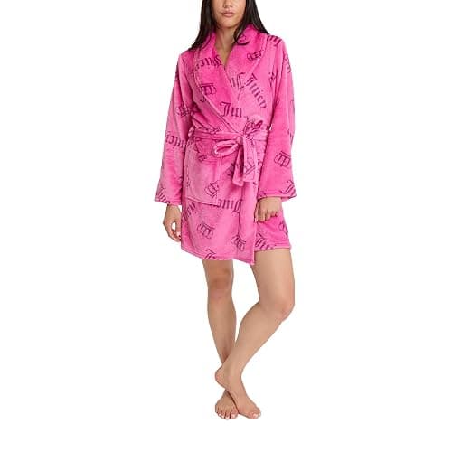 Juicy Couture Women's Super Soft Luxe Plush Shawl Collar Robe - Image 1