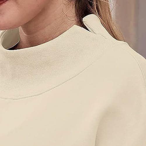 Mock Neck Sweatshirt Womens Fall Oversized Turtleneck Pullover Slouchy Fleece Long Sleeve Sweater Tops Preppy Outfits thumbnail 5