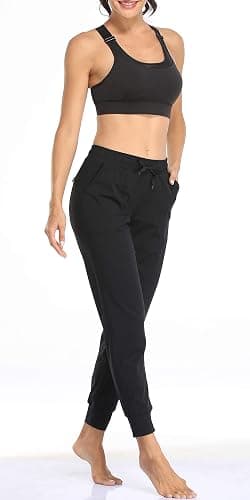 Oalka Women's Joggers High Waist Yoga Pockets Sweatpants | Stretchy, Comfortable, Lightweight, Sports, Workouts, Running, Gym, Casual, Athletic, Travel Trousers For Women thumbnail 3