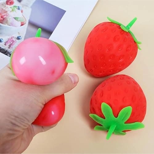 Strawberry Squishy, Realistic Strawberry Stress Ball, Squeezable Toy Fruit Ball (1) thumbnail 2