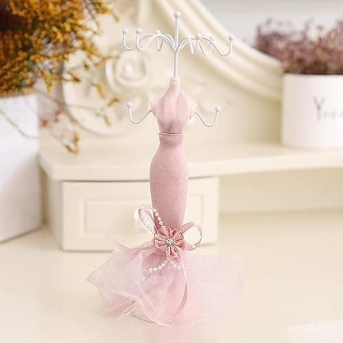 Jewelry Stand Holder, Elegant Lady Model Jewelry Organizer Mannequin Princess Dress Necklace Hanging Rack for Bracelets Earrings Rings Women Girls thumbnail 2