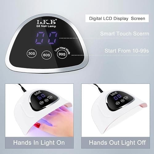 UV Nail Lamp, LKE 72W UV LED Nail Lamp Nail Dryer UV Light for Nails with 3 Timer Setting & LCD Touch Display Screen for Home and Salon Use thumbnail 5