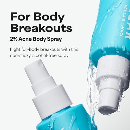 Paula's Choice CLEAR Salicylic Acid Exfoliating Body Acne Spray, 4 Fl Oz | Bacne Spray with 2% BHA, Back Acne Treatment for Clogged Pores, Blackheads & Breakouts, Alcohol-Free, Fragrance-Free thumbnail 6
