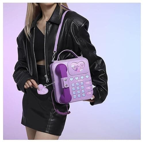 Sister Amy® Retro Dial Telephone Crossbody Shoulder Bag – Vintage-Inspired Design with Movable Microphone thumbnail 2
