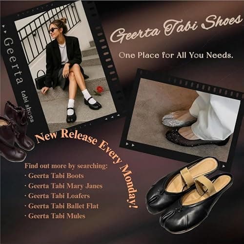 Tabi Shoes Women Mary Janes Ballet Flat - Low Top Split Toe Orthopedic Cute Casual Comfortable Walking Lightweight Female Solid All-Match for Daily Wear Beach Travel Athleisure Standing All Day thumbnail 6