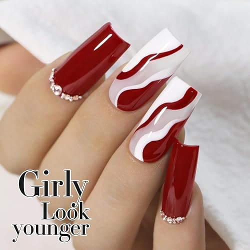 Double Rhythm Translucent Gel Polish Sheer Neutral Natural Light Milky Same Color Same Bottle 15ML Jelly UV Polish Nail Art DIY at Home (Cherry Red-A1489) thumbnail 8