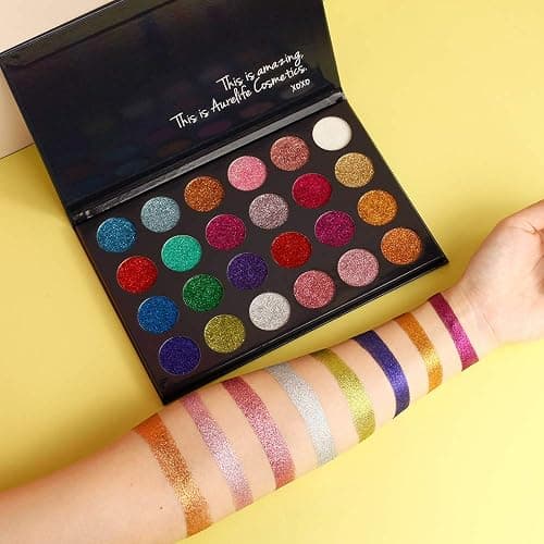 Aolailiya 24 Color Pressed Glitter Eyeshadow Palette - Mineral Ultra Shimmer Makeup Palette Eye Shadow Powder Long Lasting Waterproof thumbnail 6