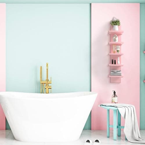 Bloddream 5 Tier Wall Shelves Pink, Vertical Column Shelf Floating Storage Home Decor Organizer Tall Tower Design Utility Shelving Bedroom Living Room, 30.7 thumbnail 5
