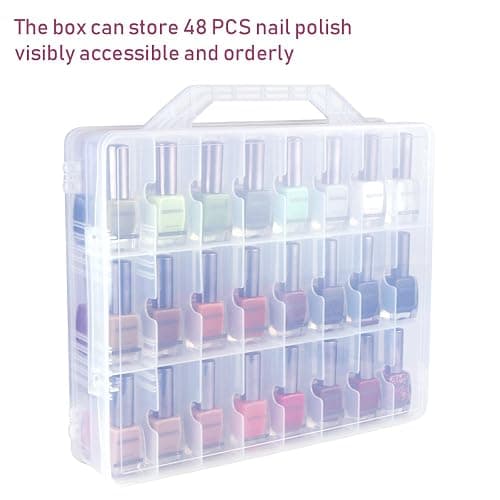 Kissbuty Universal Nail Polish Holder Organizer for 48 Bottles Adjustable Dividers Space Saver thumbnail 3