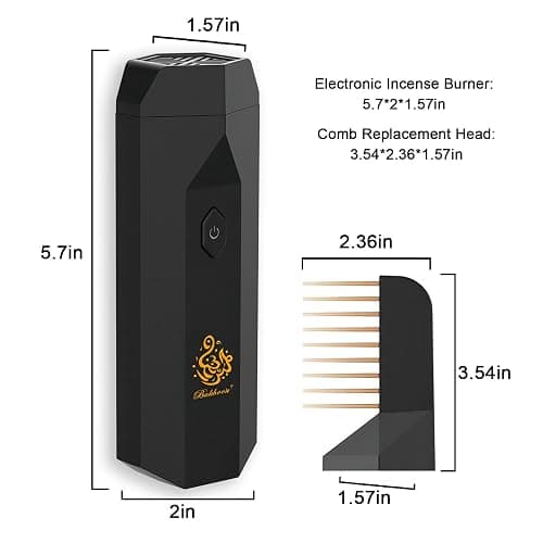Electric Incense Burner,Portable USB Rechargeable Arabic Incense Diffuser,Handheld Muslim Ramadan Festival Incense Burner，Suitable for Daily Use and Muslim Ramadan. (Pink) thumbnail 2