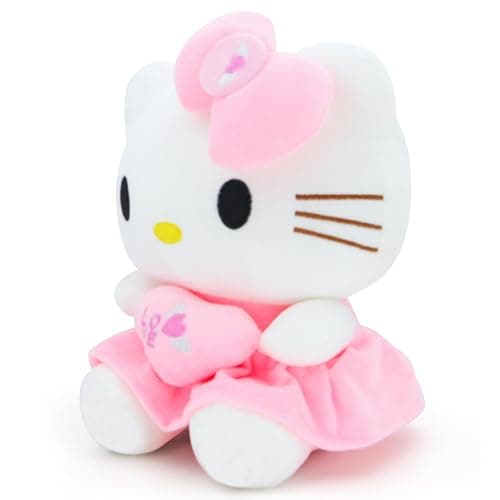 COAQAC Kawaii 7.8-inch Heart Pillow Plush - Soft Cartoon Plush Toy ，Gift for Girls Boys Birthday and Parties (Pink) - Image 1